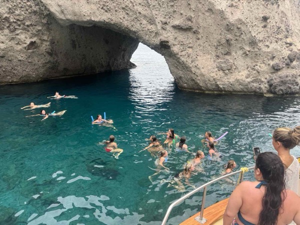 Local Greek delicacies on boat cruise in Antiparos